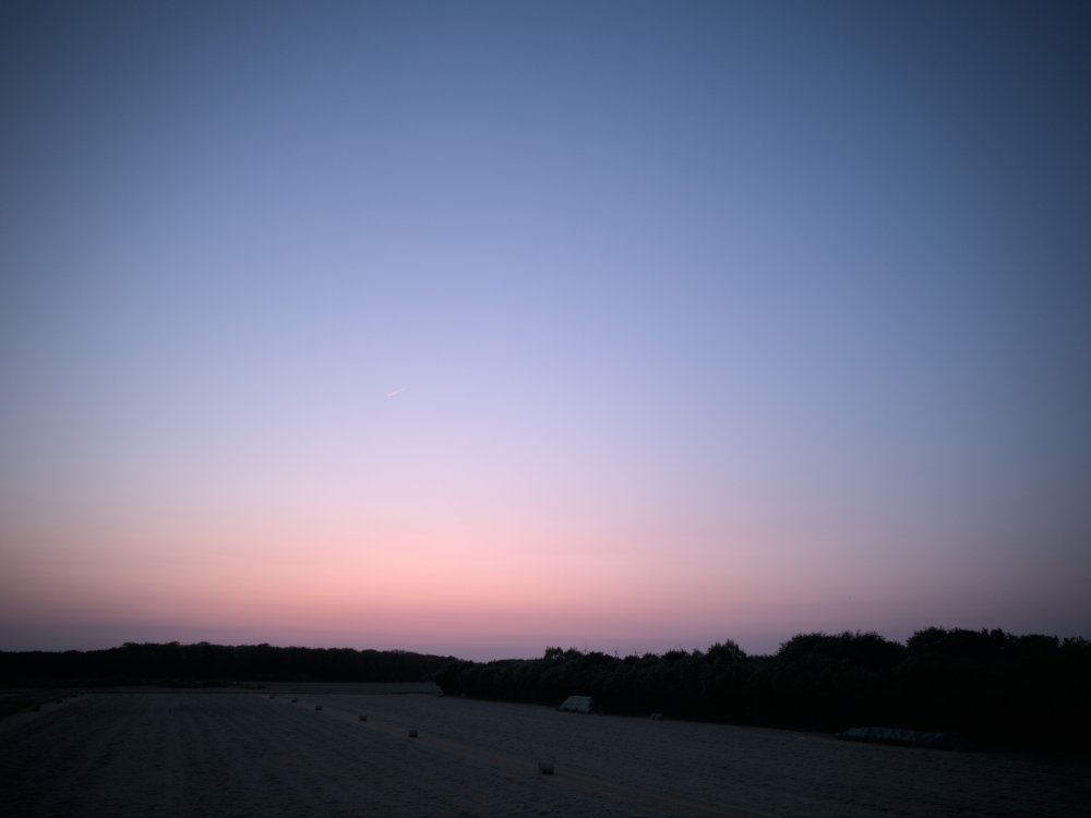 Sonnenuntergang auf dem Bauernhof Mankwald